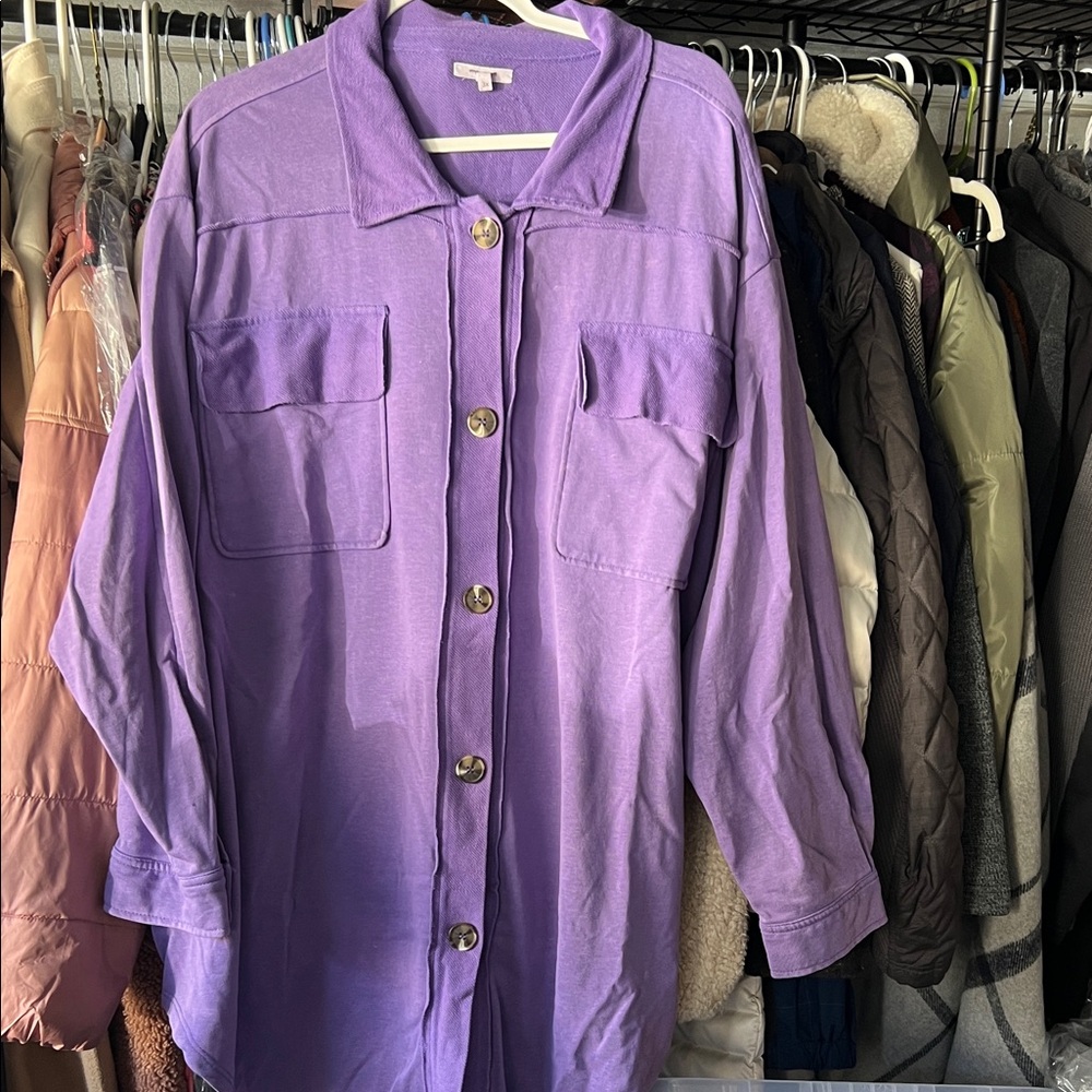 Maurices Purple Button Down Shirt